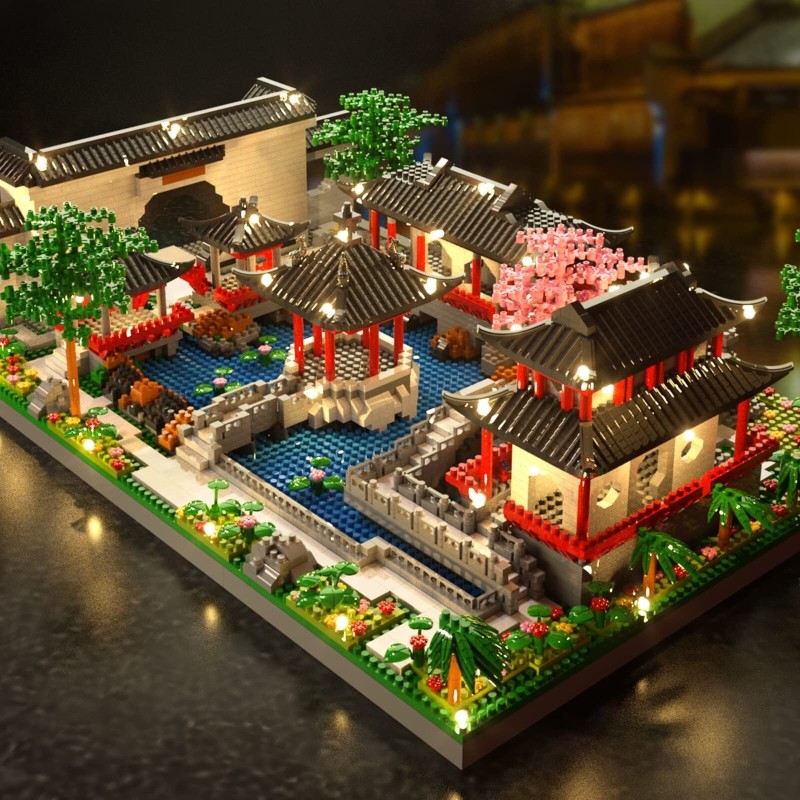 Lucky Doug STEM Building Toys Model Suzhou Garden Set - 3877 Pieces DIY Micro...