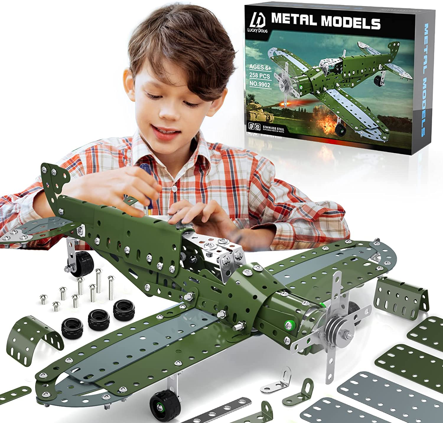 258 Pieces DIY Building Stem Projects Toys for Kids Boys Ages 8-12 and Older